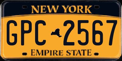NY license plate GPC2567