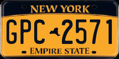 NY license plate GPC2571