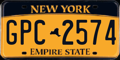 NY license plate GPC2574