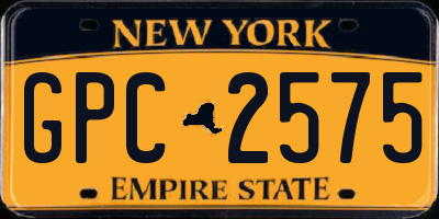NY license plate GPC2575