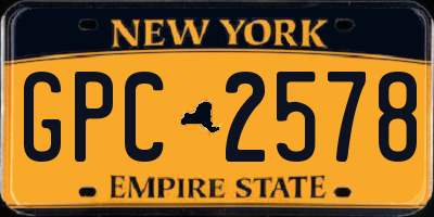 NY license plate GPC2578