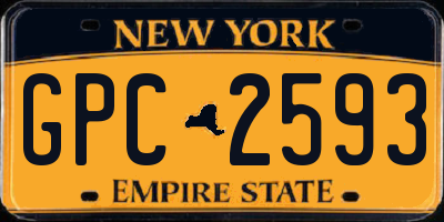 NY license plate GPC2593