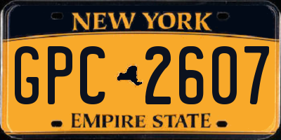 NY license plate GPC2607