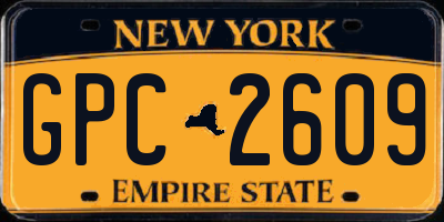 NY license plate GPC2609