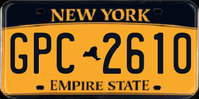NY license plate GPC2610