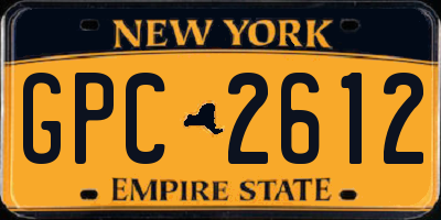 NY license plate GPC2612