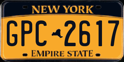 NY license plate GPC2617