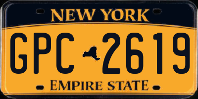 NY license plate GPC2619