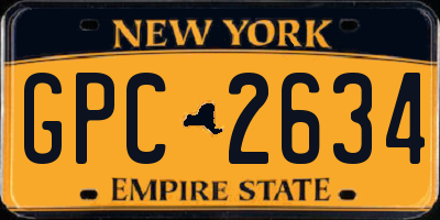 NY license plate GPC2634