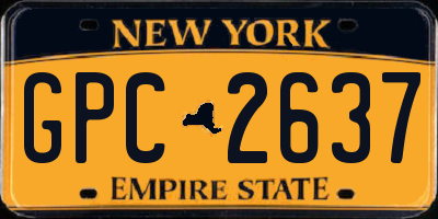 NY license plate GPC2637