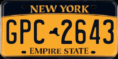 NY license plate GPC2643