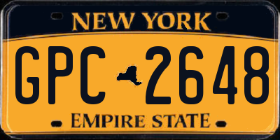 NY license plate GPC2648