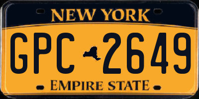 NY license plate GPC2649
