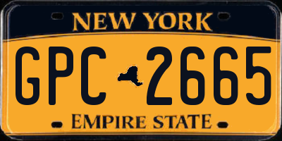 NY license plate GPC2665