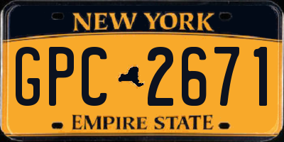 NY license plate GPC2671