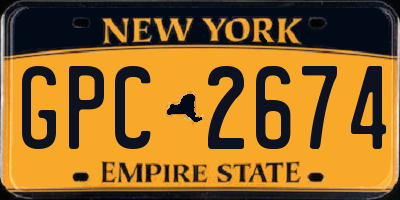 NY license plate GPC2674