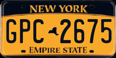 NY license plate GPC2675