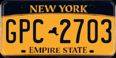 NY license plate GPC2703