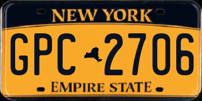 NY license plate GPC2706