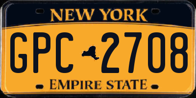 NY license plate GPC2708