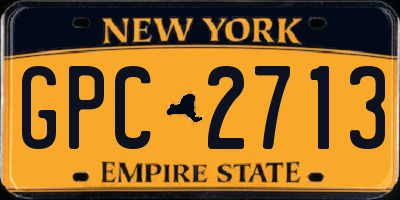 NY license plate GPC2713