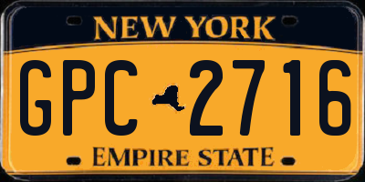 NY license plate GPC2716