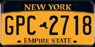NY license plate GPC2718
