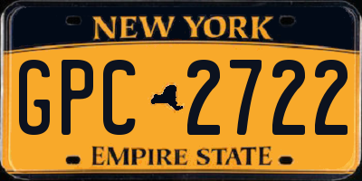 NY license plate GPC2722