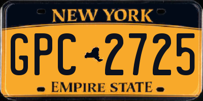 NY license plate GPC2725