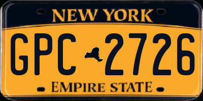 NY license plate GPC2726