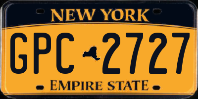 NY license plate GPC2727