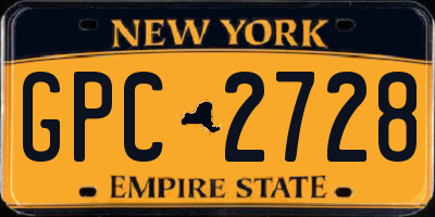 NY license plate GPC2728