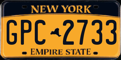 NY license plate GPC2733