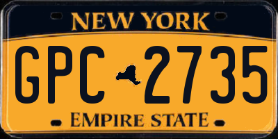 NY license plate GPC2735