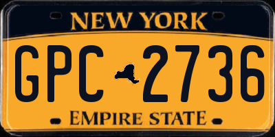 NY license plate GPC2736