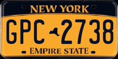 NY license plate GPC2738