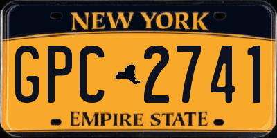 NY license plate GPC2741