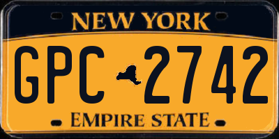 NY license plate GPC2742