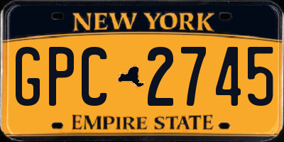 NY license plate GPC2745