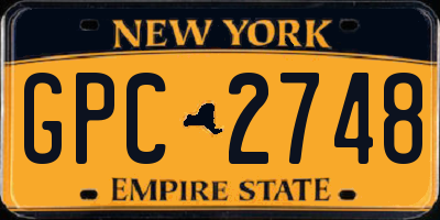 NY license plate GPC2748