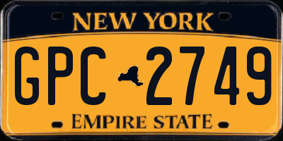 NY license plate GPC2749