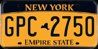 NY license plate GPC2750