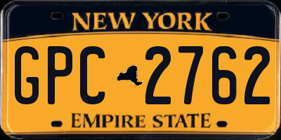 NY license plate GPC2762