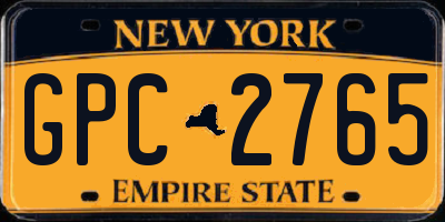 NY license plate GPC2765