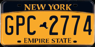 NY license plate GPC2774