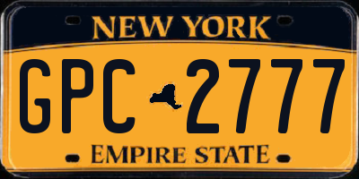 NY license plate GPC2777