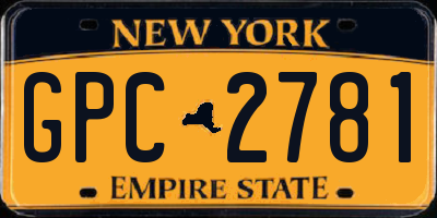 NY license plate GPC2781
