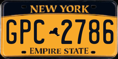 NY license plate GPC2786