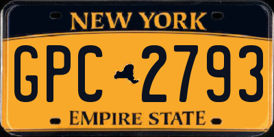 NY license plate GPC2793