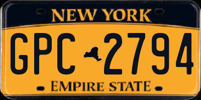 NY license plate GPC2794